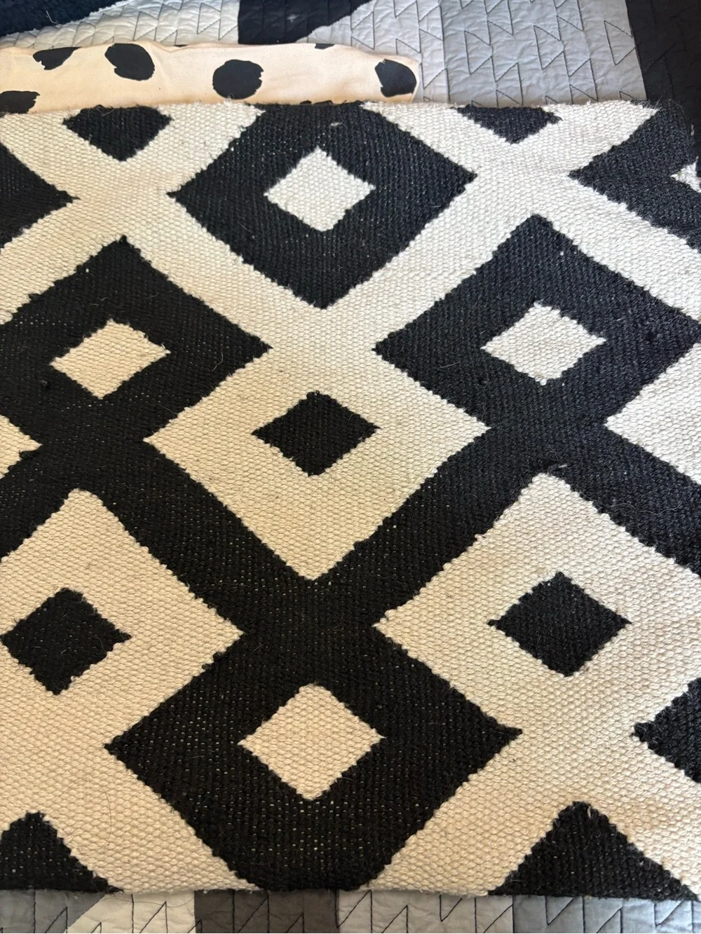 IKEA Black and White Geometric and Polka Dot Accent Pillow covers